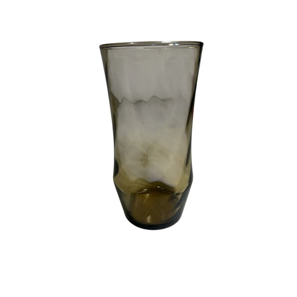 Vintage Libbey Optic Swirl Tumbler Smoked Brown Iced Tea Glass MCM 6” - Picture 4 of 12